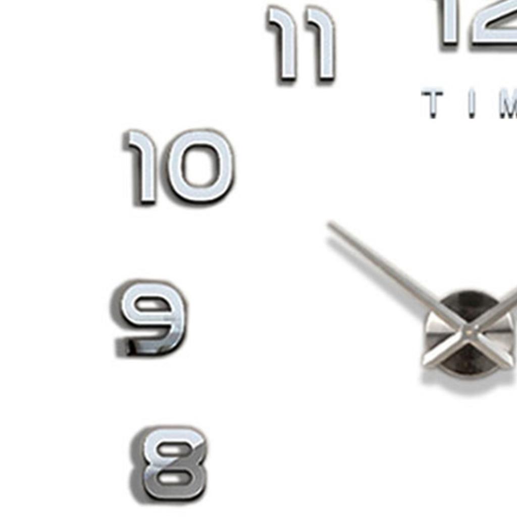 3D Number Large Wall Clock Silent Simple Fashionable Decorative Numeral Wall Clock for Living Room