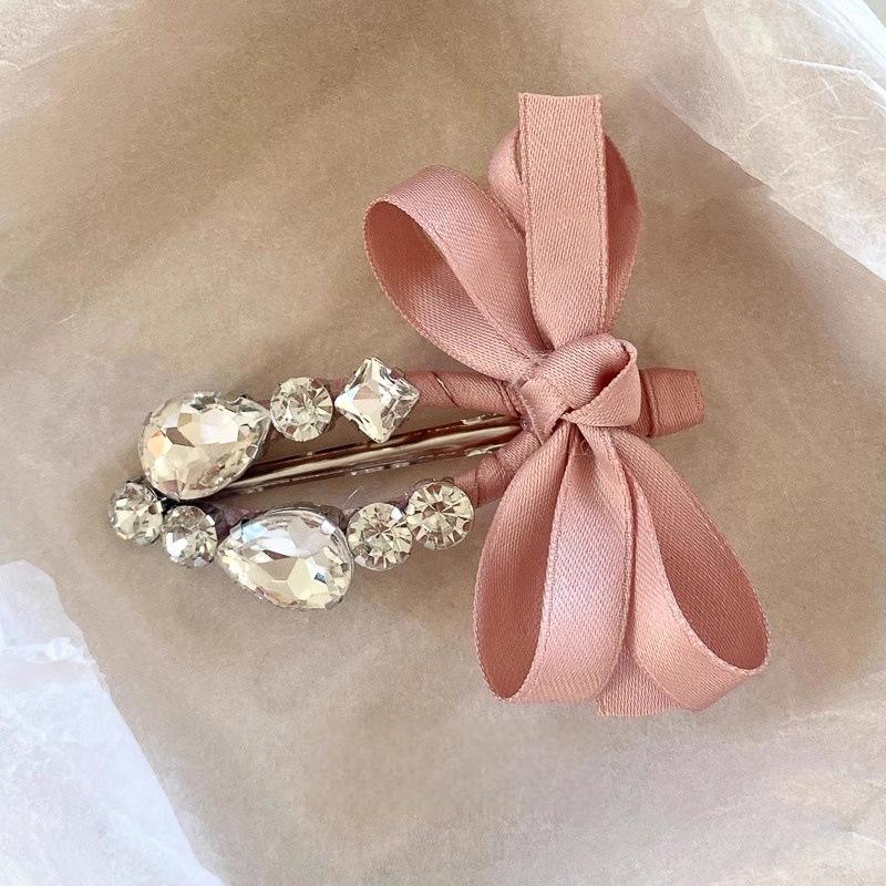 Korean Sweet Bow Rhinestone Hair Clip for Women