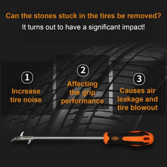 Tire Tread Groove Stone Remover Cleaning Hook, Car Gap Buckle Portable Hook Cleaner Universal Tool Automotive Repair