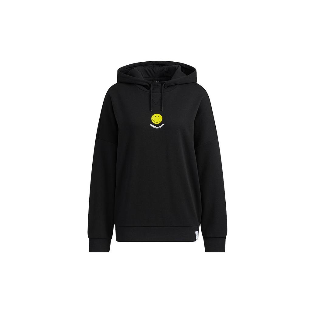 Adidas Neo X Smiley Collaboration Womens Csmly Sweatshirt With Smiley Logo Print Women Sweatshirt Black HE7951