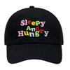 Casual Sleepy and Hungry Embroidery Baseball Cap Brightly Colored Adjustable Sun-proof Cap Fishing Cap for Women