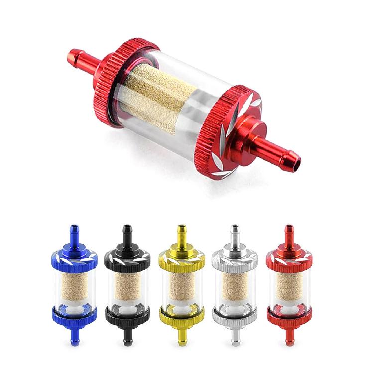 Car Modified Aluminum Alloy Sheel Copper Core Oil Filter Fit for Dirt Pit Bike Gasline Fuel Filter With Copper Core Universal