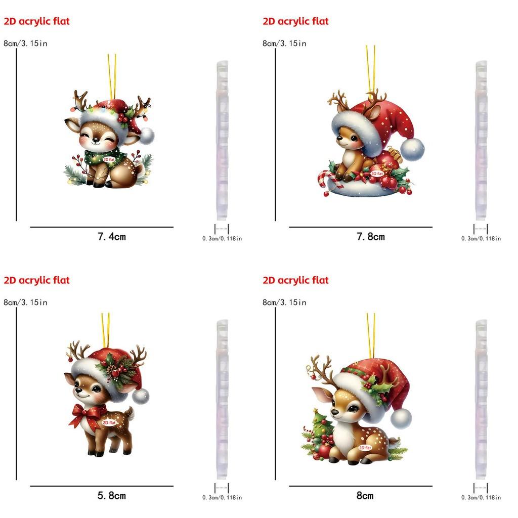 Hanging Christmas Car Accessories Acrylic Material Festive Vehicle Decoration
