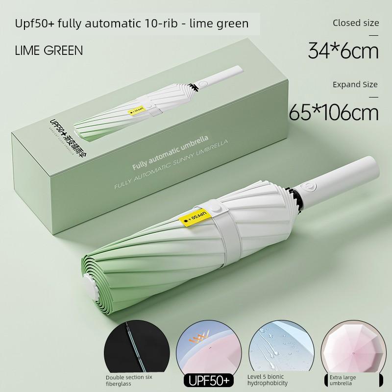 Fully Automatic, Enlarged, Reinforced, and Thickened Gradient Umbrella for Women, Dual-Use for Sun and Rain, Large Size for Men, Sun Protection, Uv
