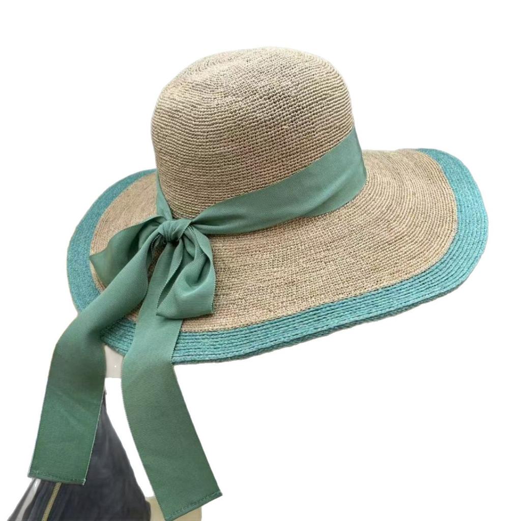 Premium French raffia hat women's summer oversized UV-proof straw hat sun hat sunshade sunscreen hat
