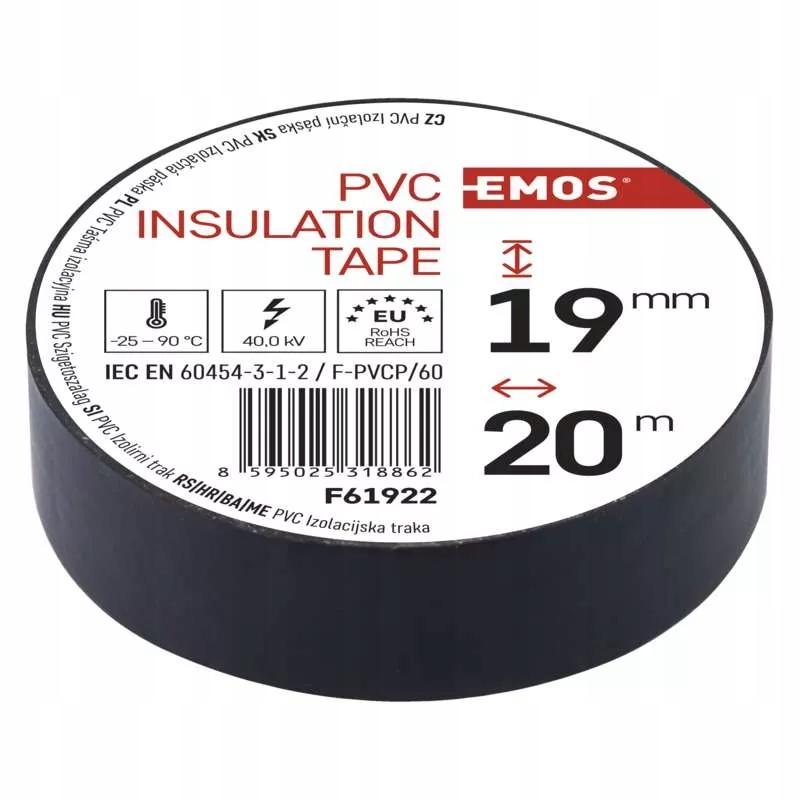 PVC cable insulating tape 20m / 19mm black