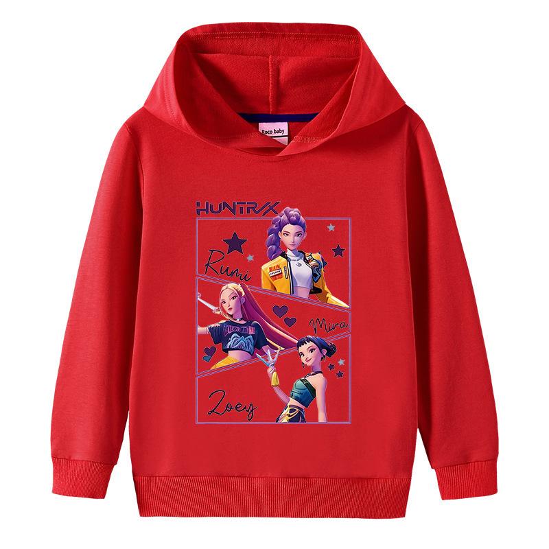 Kid's Loose Casual Pullover Hoodie KPop Demon Hunter Street Fashion Printed Top