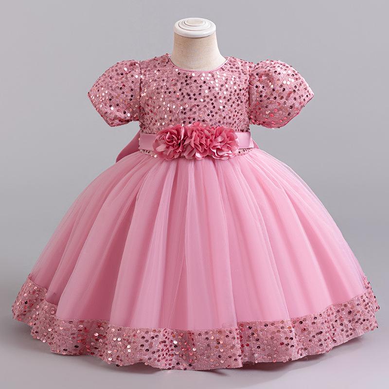 

Платье принцессы для маленьких девочек: Юбка-пачка с цветочным принтом, свадебный наряд для девочки-цветочницы, европейский и американский стиль юбки-торта 90 cm