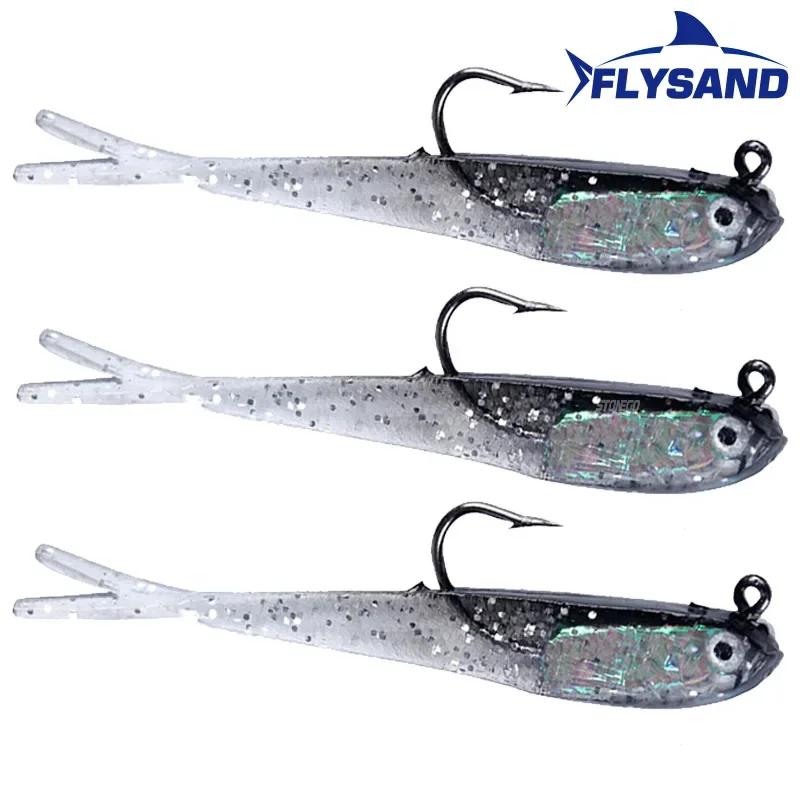 10Pcs Soft Minnow Fishing Lures Silicone Baits 7.5cm 6.5g Crankbait with Hooks Versatile Tackle Accessory