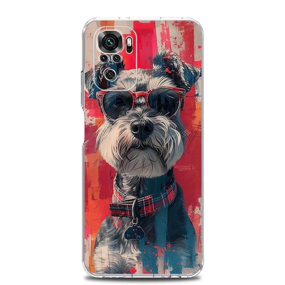 Cartoon Schnauzer Dog Soft Phone Case For Xiaomi Redmi Note 14 13 12 4G 9S 9 10 11 Pro Plus 5G 9T 14C 13C 12C 10C 9C 9A Cover