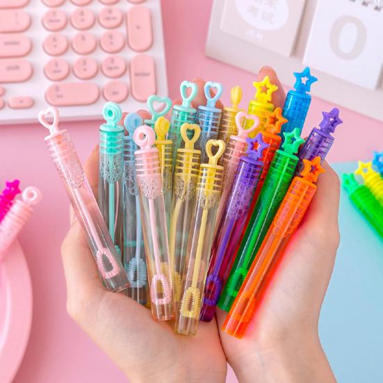 10Pcs 50ml Bubble Blowers Mini Hand-Held Long-lasting Entertainment Test Tube Bubble Wands Kindergarten Toys