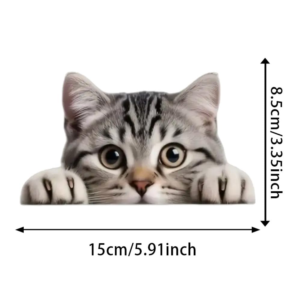 2 Pack 15x8.5cm Peeking Cat Funny Waterproof Vinyl Car Decal Exterior Decor Accessories for