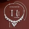 Fashion Stud Earrings Collarbone Chain Set Rhinestones Inlaid Bridal Wedding Jewelry  Engagements