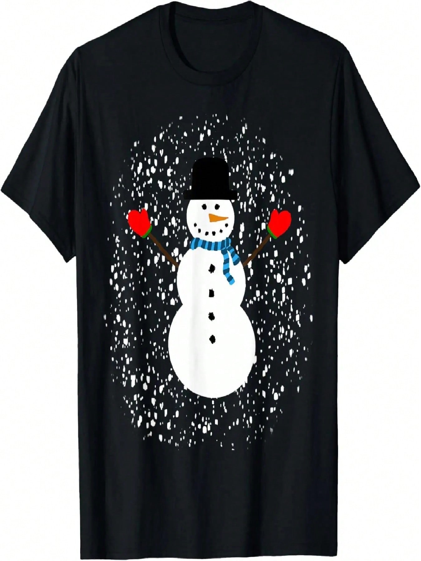 Cute Snowman In A Snowy Winter Wonderland T-Shirt S разноцветный