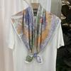 New European  American and Korean Printed Silk Scarf with Large Square Scarf Versatile High-end Twill Sunscreen Decorative Shawl Scarf for Women