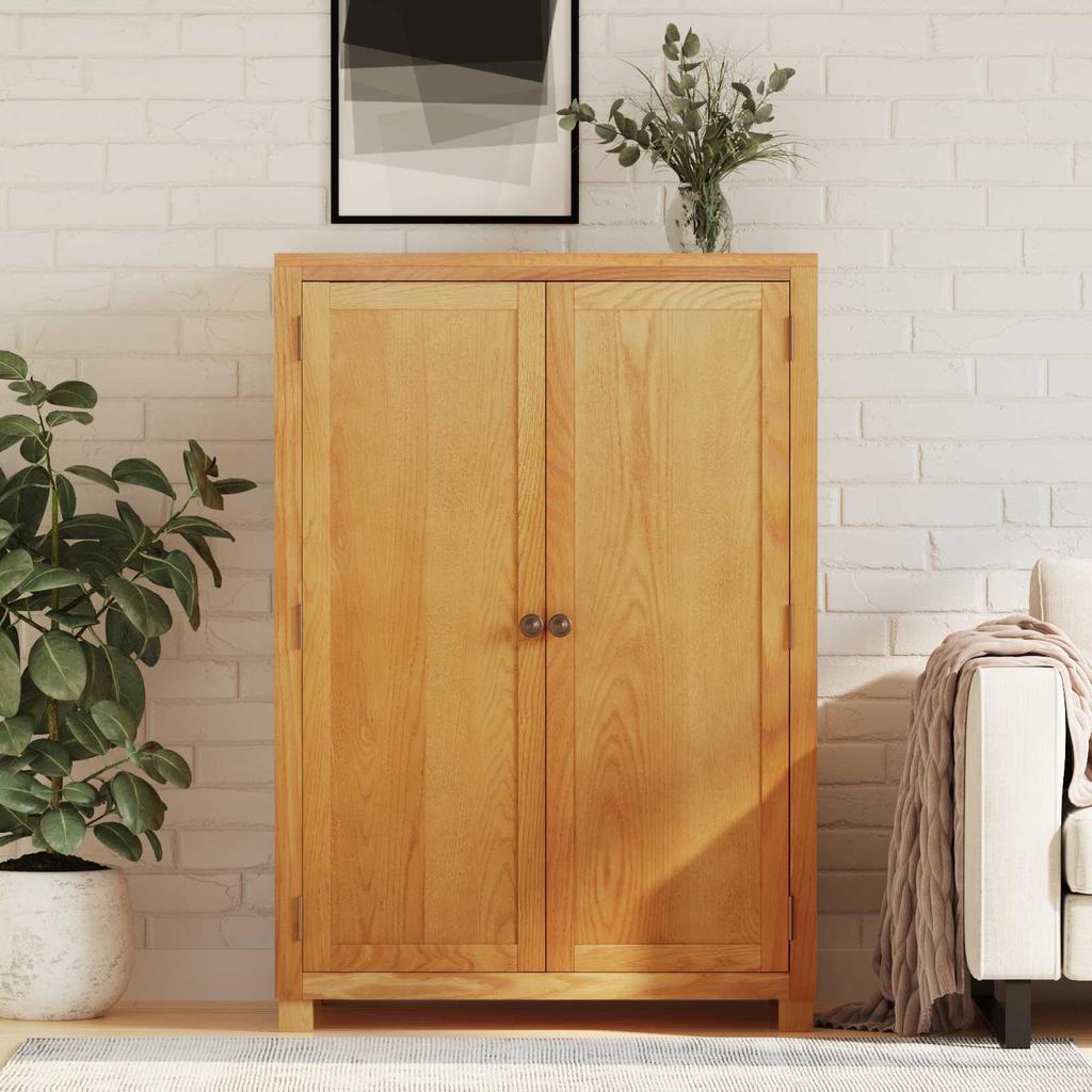 Wardrobe with Storage and Doors Brown Wood Based Material