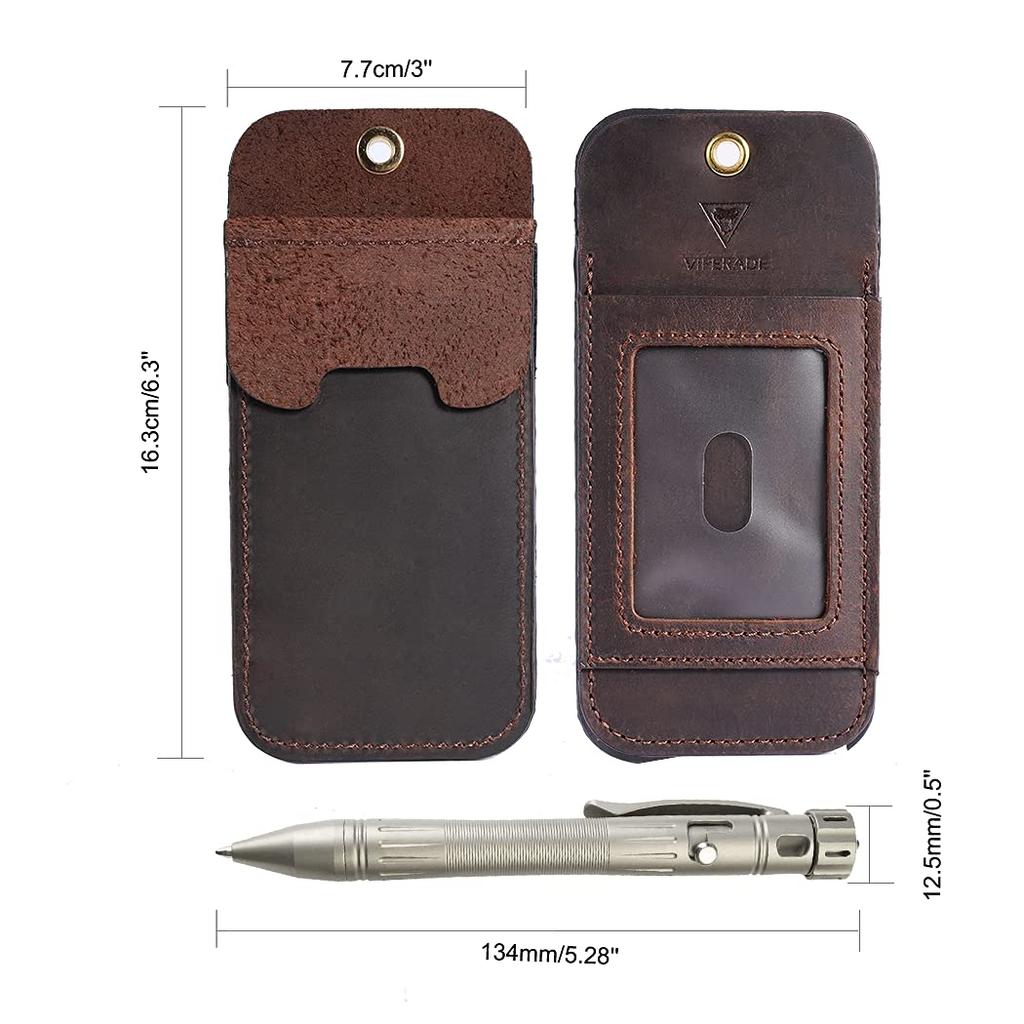 VIPERADE PJ22 Pocket Double Storage Pocket Protector for Tools and Leather Pen Holder Pen Pocket Protector for Lab and Pen Sleeves Protector, Men's