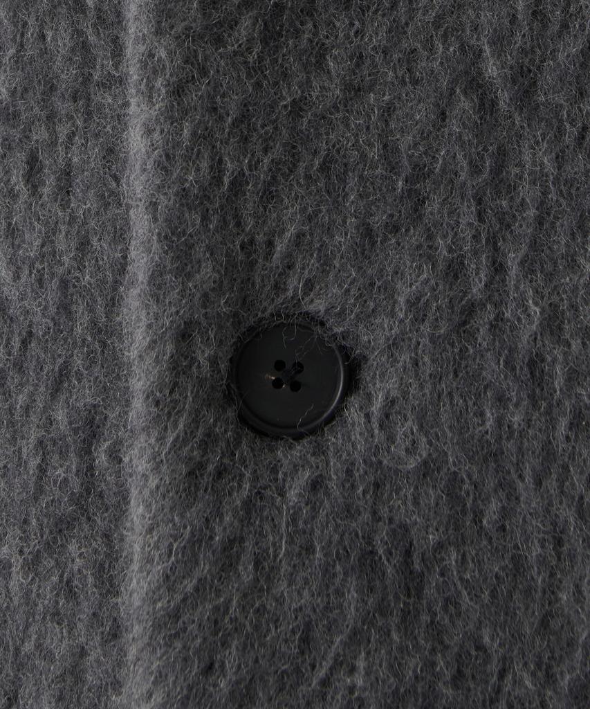 Musinsa Standard Hairy Alpaca Blend Daddy Shoulder Single Long Coat [Grey]