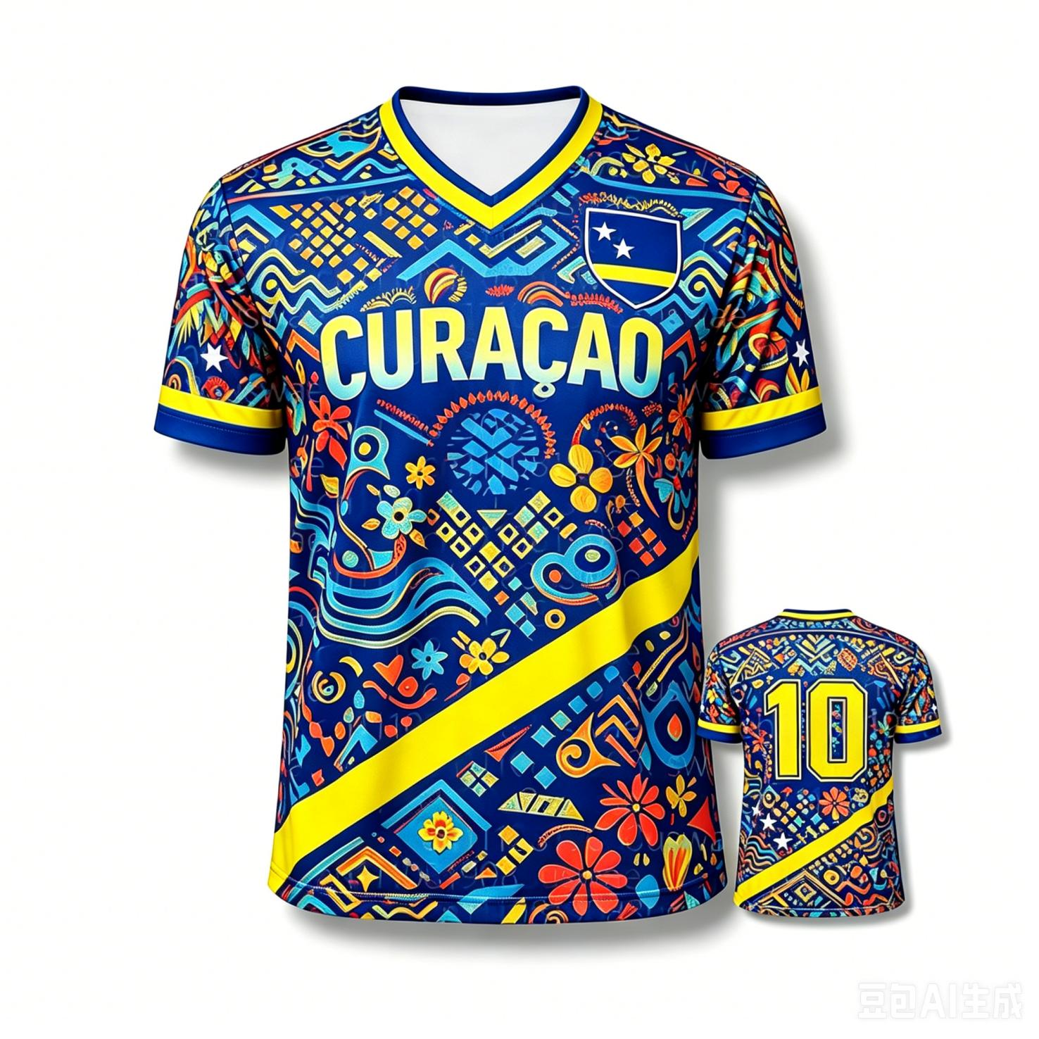 Huiteng14 Curacao Stammenprint T-shirt Heren Ademend Sport 3D Geprint T-shirt Stijl Casual Heren Voetbal Top Geschikt voor Fans Moto 6XL