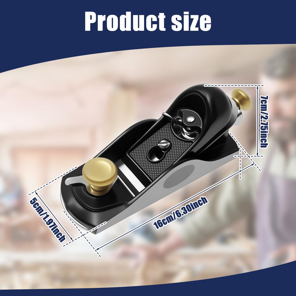 Wood Planer Carbon Steel Mini Hand Planer with Adjustable Cutting Depth Design Universal Woodworking Tool for Trimming Polishing