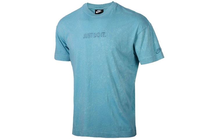 Nike T Shirts Men s Lake Blue Crew Neck Moderate Straight Fit CJ4572-424 XL