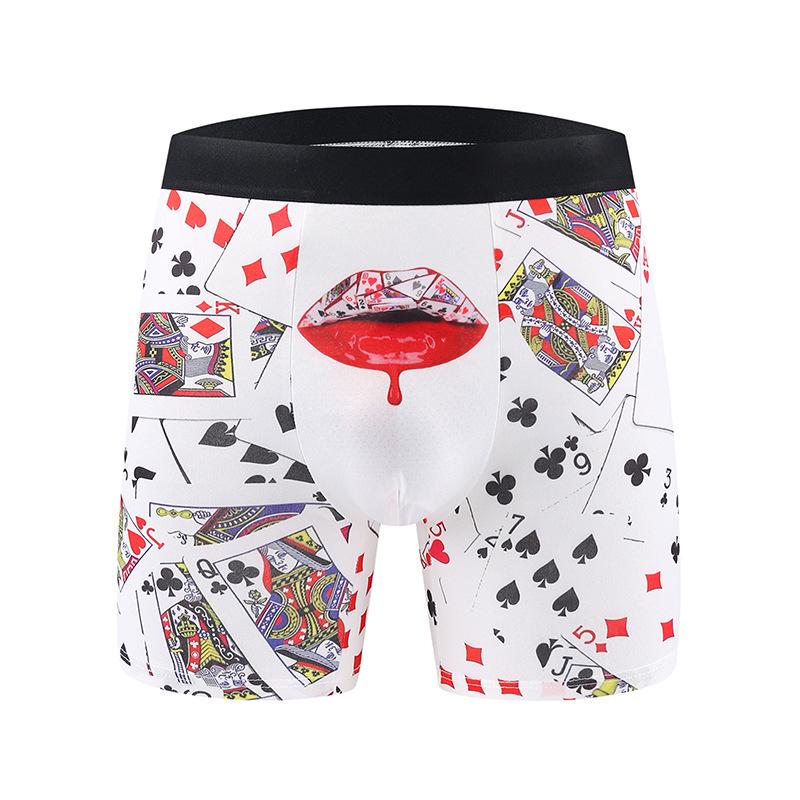 Men s Trending Xi Yin Poker Print Underwear Briefs L