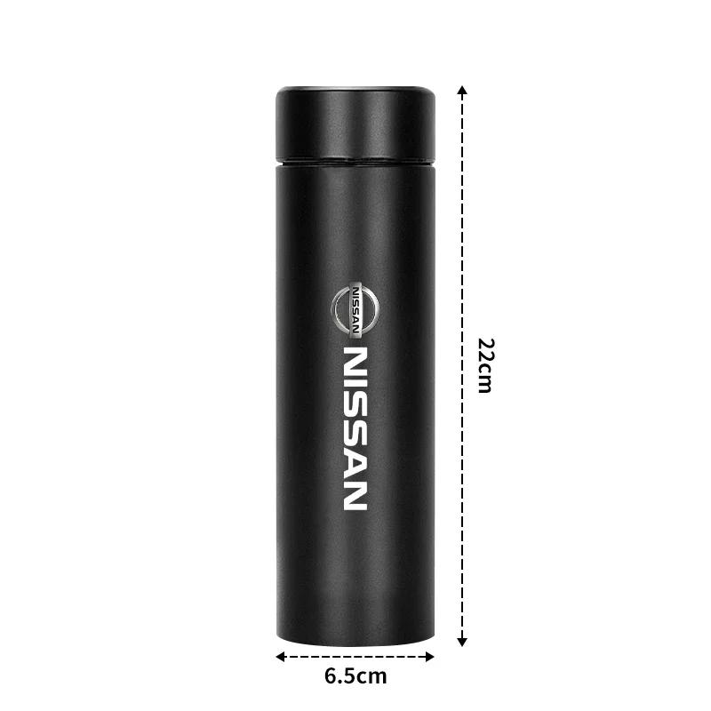 500 ml bärbar smart biltermosmugg Isoleringsmugg med temperaturvisning För Nissan Nismo Tiida GTR Almera X-Trail Qashqai