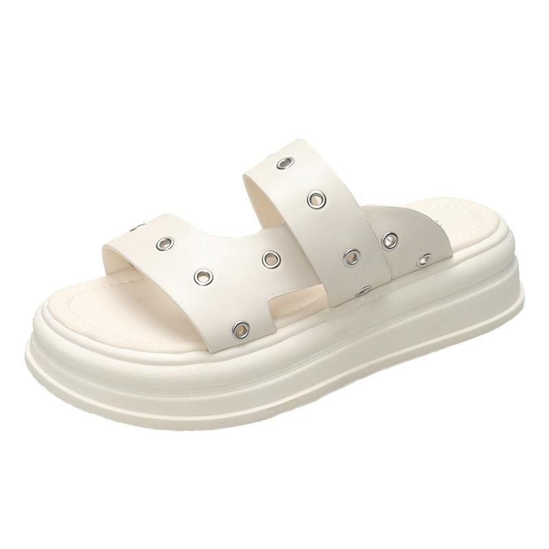 

Тапочки с толстой подошвой, женская верхняя одежда, летние пляжные сандалии One Word Drag, тапочки женские, большого размера, модная женская летняя дышащая обувь 38