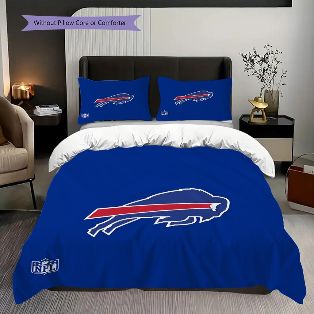 Biancheria da letto con spirito di squadra dei Buffalo Bills(1 * copripiumino + 2 * federa, senza nucleo)Copripiumino e federa Morbido e confortevole Set biancheria da letto