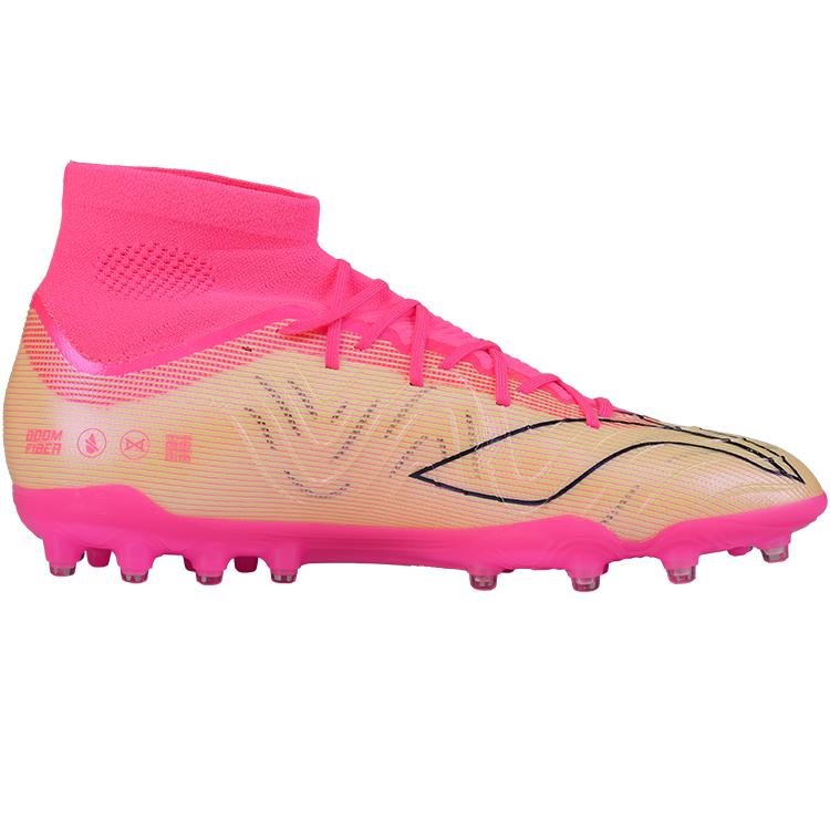 Li Ning Soccer Shoes Men's High Top Pink Color YSFU033-6