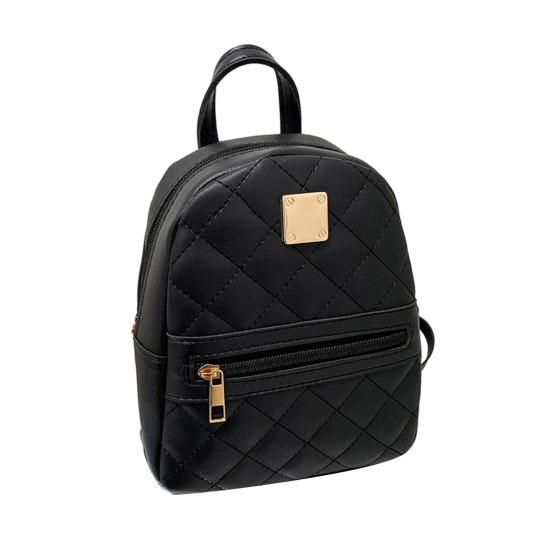 Женский стеганый рюкзак-кошелек Водонепроницаемый дорожный рюкзак для повседневного использования Конвертируемая сумка-слинг Сумка кроссбоди для поездок на работу, прогулок по улице, ежедневных дел чёрный