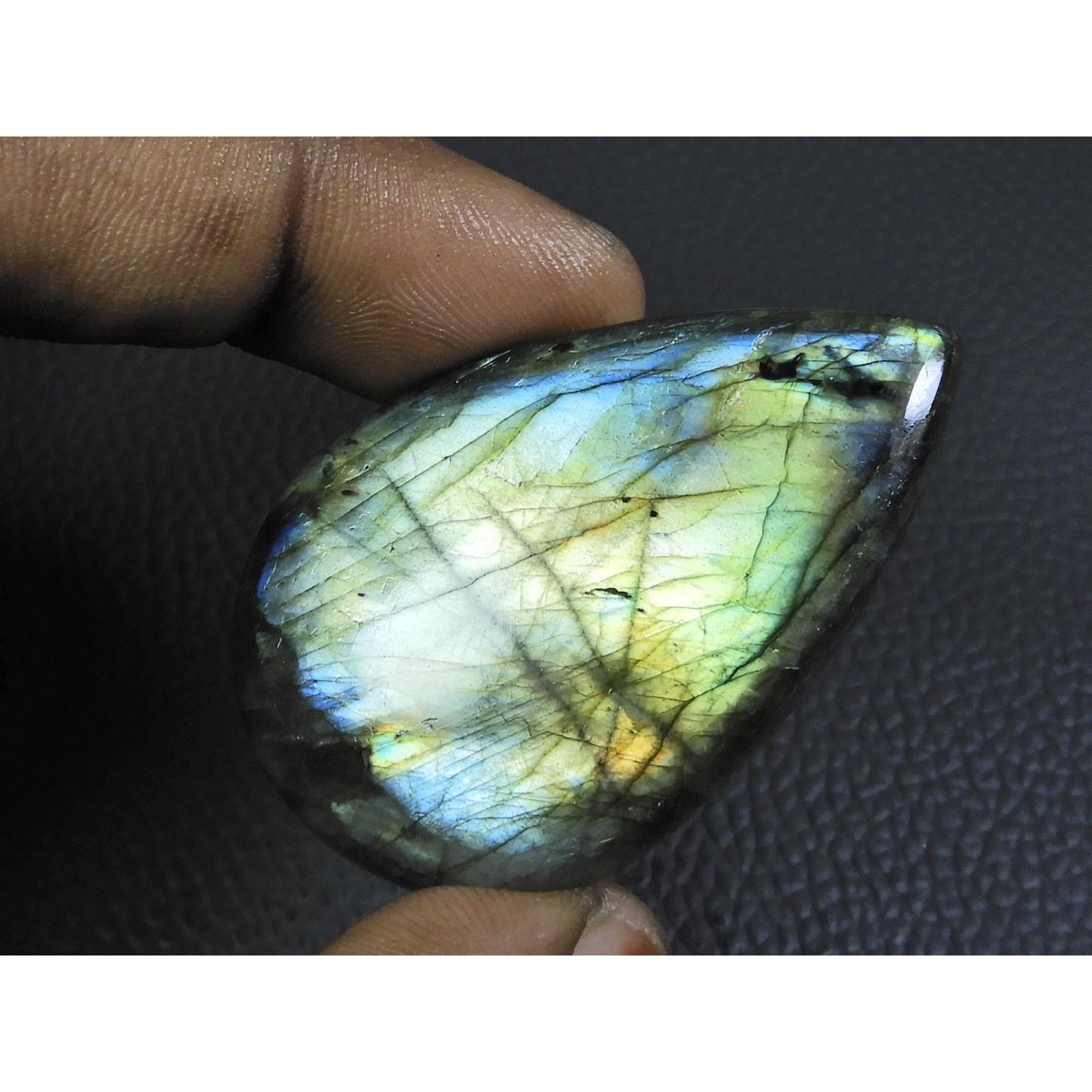 

31X49X07MM Natural Labradorite Multi Pear Cabochon Loose Gemstone 96Cts. B-149