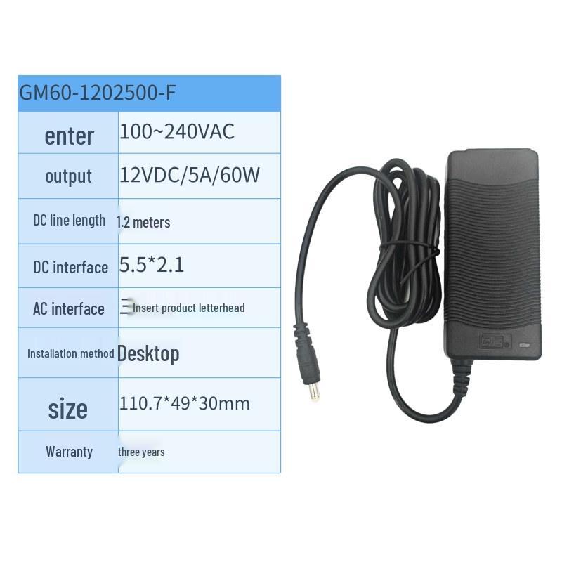 Wall-Plug & Desktop Adapter: 220V to 12V/3A, 5A, 7A & 24V/1A, 2.5A, 5A - Stable DC Power Supply