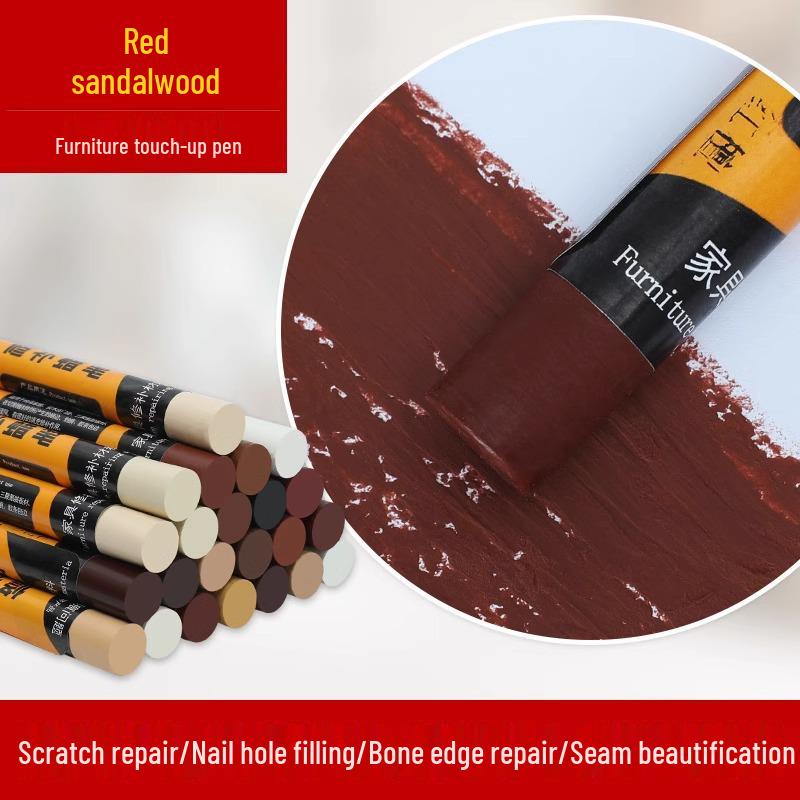 

Комплект для ремонта деревянной мебели: Карандаш для подкраски, Ремонтный карандаш, Заполнитель царапин и Паста для краски