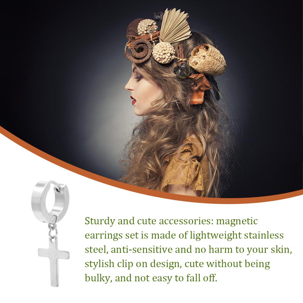 Fake Earring To Lightweight Appearance Studs Magnetic Chic Easy Styles Waterproof Various Cross Wear Distinctive Cute Nose