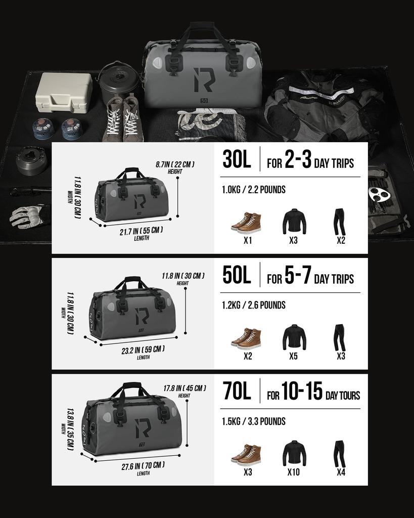 EISEN Motorradsitz Touring Camping mit Schultergurt und Reflektierend Voll Trommel Touring Sitz Outdoor JIA'S Tasche, Tasche, & Touring, Klebeband, One-Touch