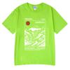 Hokkaido Volcano Illustration T-shirt Retro Okiyo-e Style Japanese Mountain Art TShirt Unisex Short Sleeve Cotton Casual Streetwear