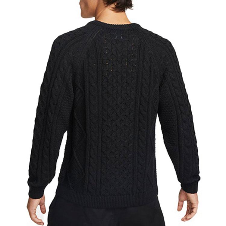 Nike Cable Knit L/S Sweater (Asia Sizing) Black Men Streetwear DQ5177-010