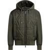 FW24 Solid Color Square Hooded Zipper Long Sleeve Cotton Jacket Men Jackets Olive-Green 6DZB11-ZN4XZ-1897