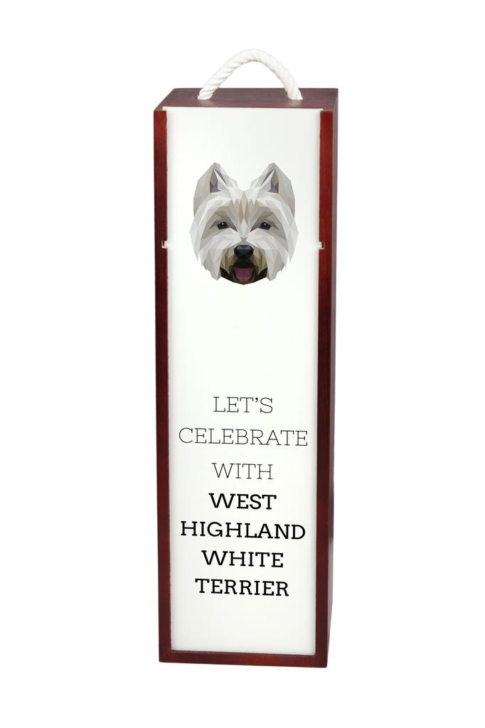 West Highland White Terrier, Westie - Geometryczne Pudełko Ze Zdjęciem I Napisem Na Wino Marki Art-Dog