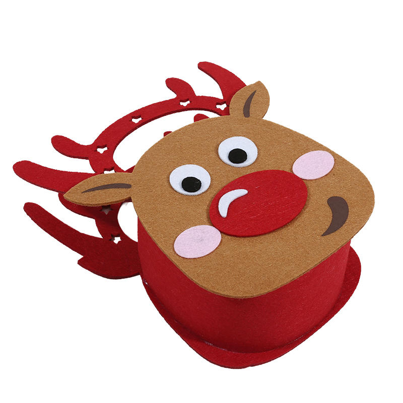 Cute Christmas Tree Treat Pouch Santa Claus Elk Gifts Bag Portable Decoration Felt Cloth Candy Handbag
