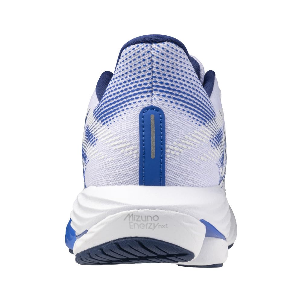 Mizuno Wave Rider 28 Running Thick White x Navy x 2E Shoes, Jogging, Marathon, Training, Sports, Lightweight, Resilient, Sole, Men's, Blue, 26.0 cm,