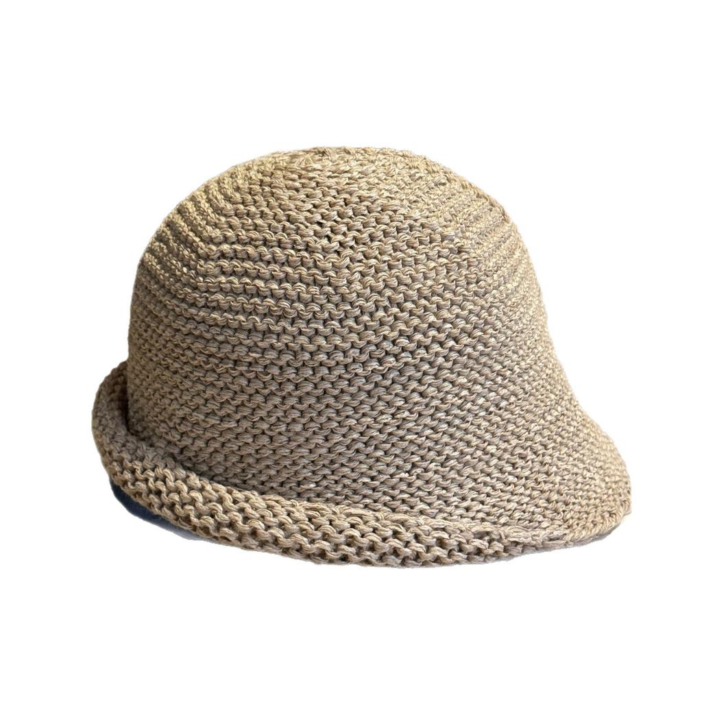 New crimped knitted basin hat women's simple versatile face small bucket hat headgear cap pullover wool hat tide