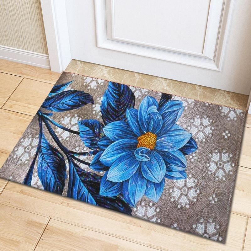 Multicolor Rose Flower Rug Living Room Carpet Home Hallway Balcony Anti-Slip Door Mat Kitchen Bathroom Rug Bedroom Floor Mat