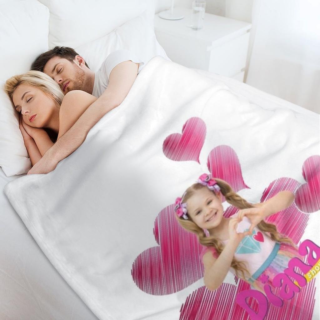 best selling The Kids Diana Show, Diana,Kids Diana Show , Cute Love Diana Throw Blanket Retros for winter Soft Blankets