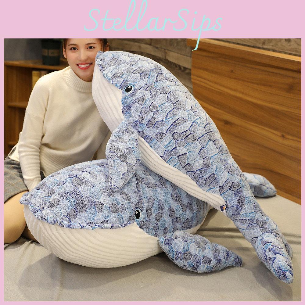 Cartoon Big Blue Whale Plush Toy Cute Sleeping Pillow Girl Birthday Gift Doll