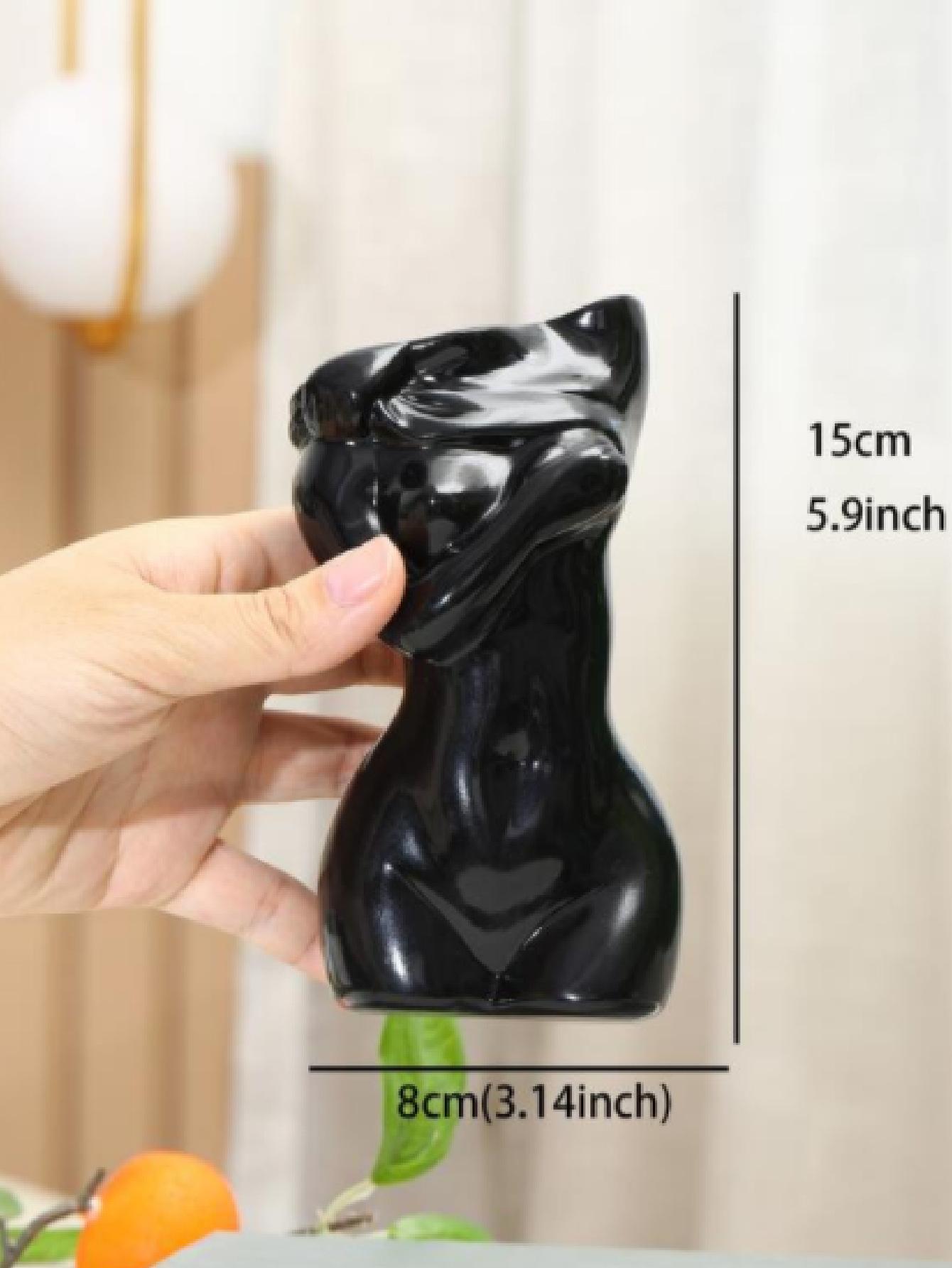 

Nordic Instagram Ваза из смолы Керамическое искусство Женская скульптура тела Вазы Подвесной настольный декор Цветочная композиция Сухоцвет чёрный