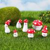 Smiling Mushroom Moss and Succulent Resin Ornaments for Creative DIY Micro Landscaping