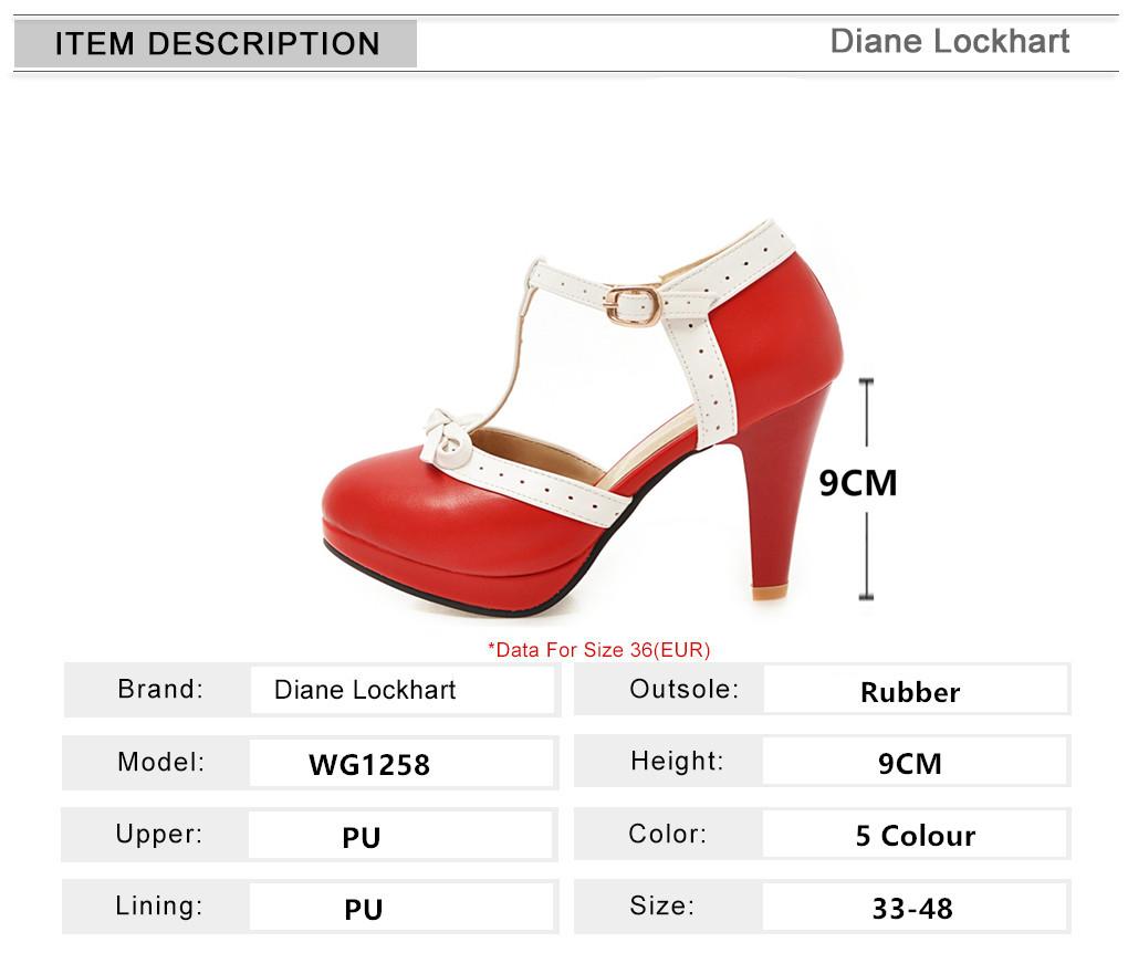 Fashion Women's T Strap High Heels Round Toe Heel Pumps Women Platform Pumps Bow Party Wedding Shoes Chaussures De Femme Size 33-48