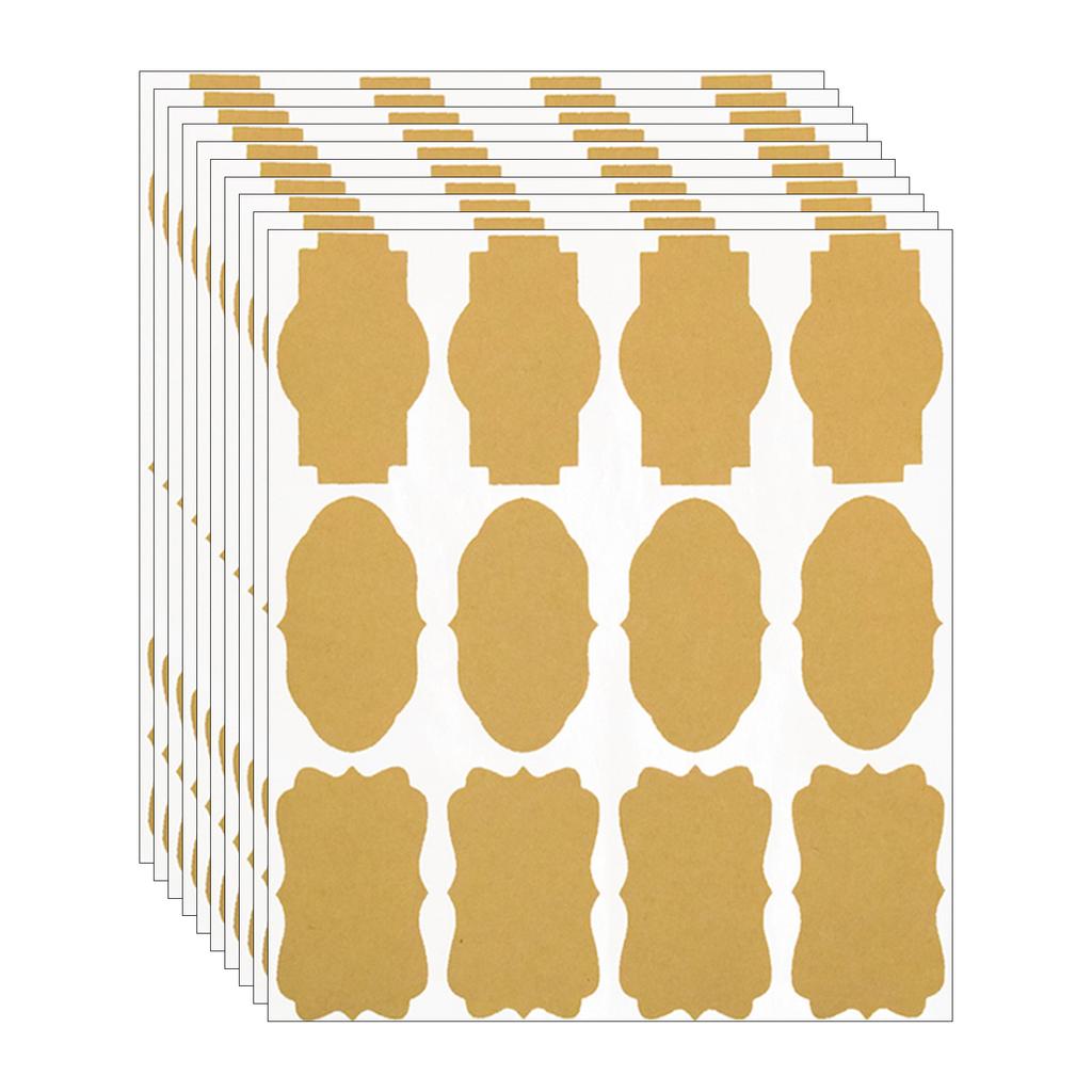 Fancy Shape Kraft Bottle Labels 120PCS Essential Bottle Labels for Canning Storage Box and Christmas Gift Wrapping